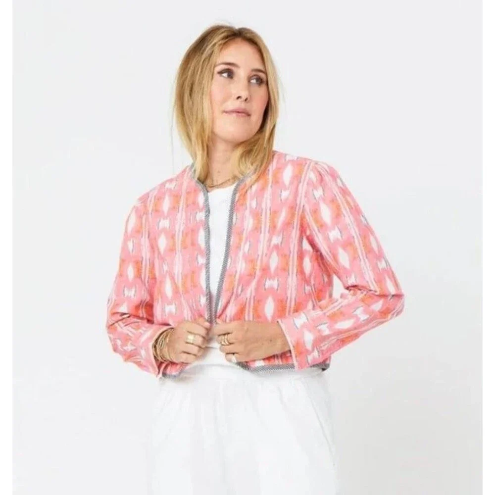 Kerri Rosenthal Morgan Ikat Beau-Lero in Multi Jacket Top Ikat Cotton L 280937 - Picture 1 of 8